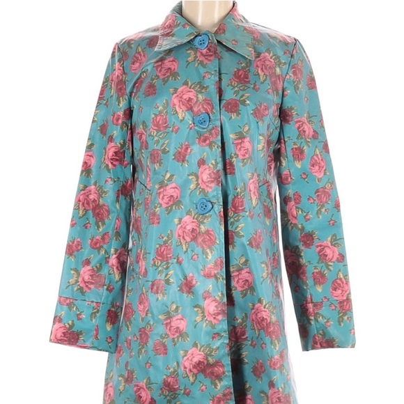 Betsey Johnson Floral Raincoat - Picture 1 of 3